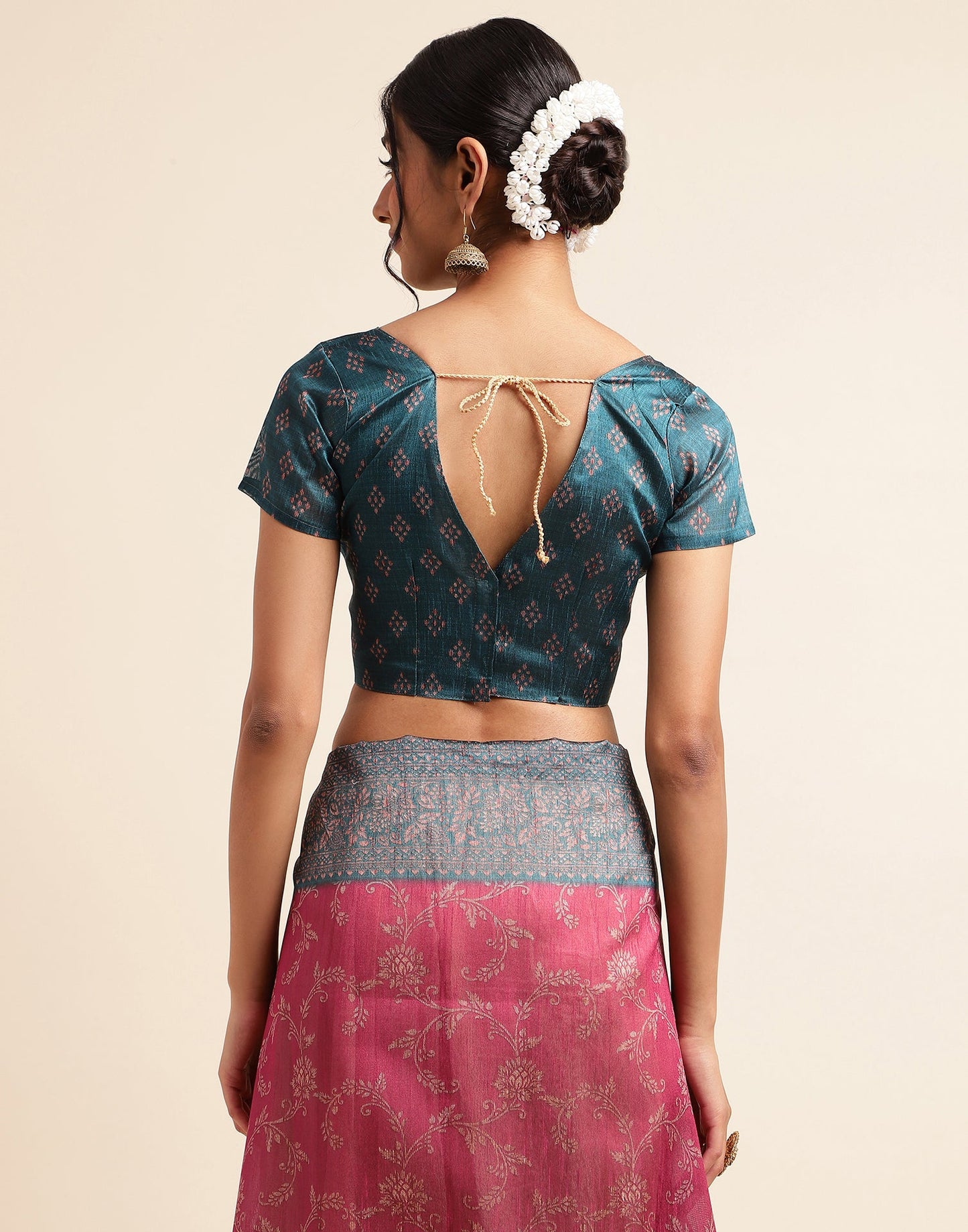 Pink Silk Digital Printed Saree