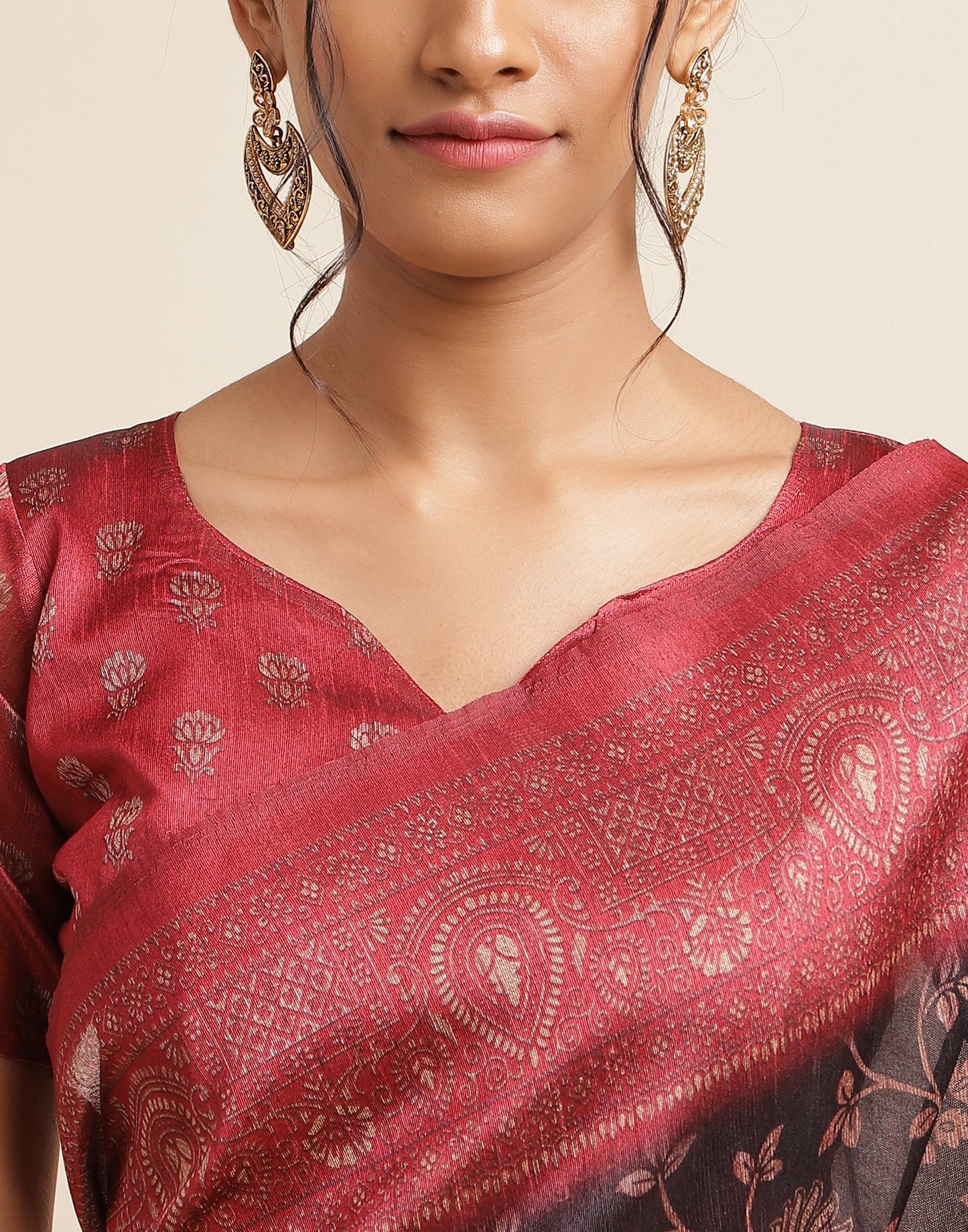 Black Silk Digital Printed Saree