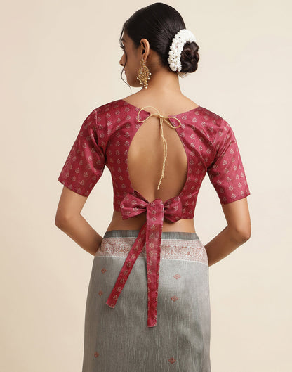 Grey Silk Digital Printed Saree