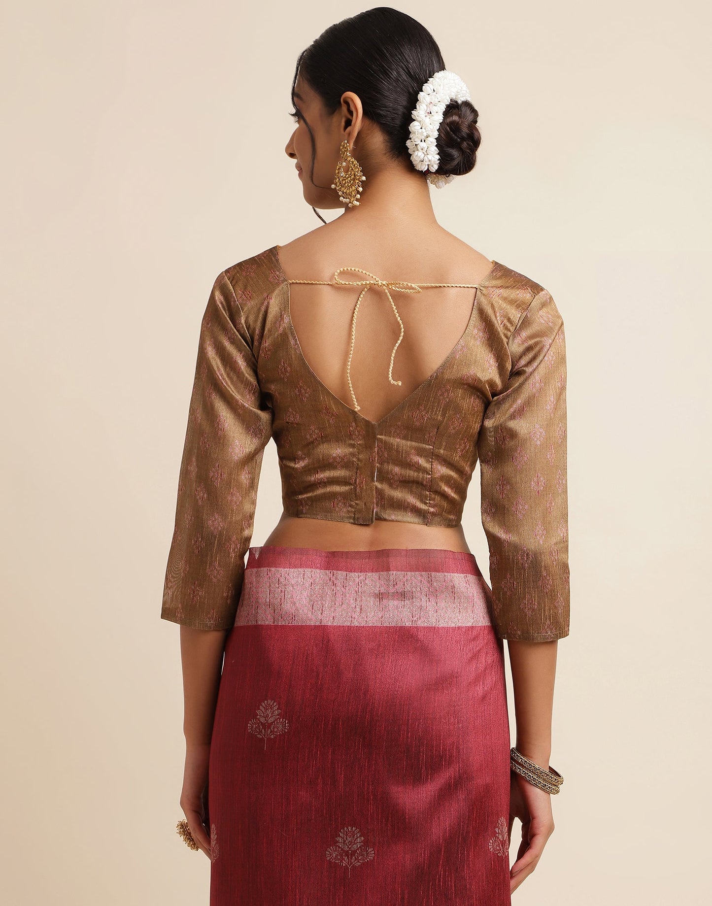 Maroon Silk Digital Printed Saree