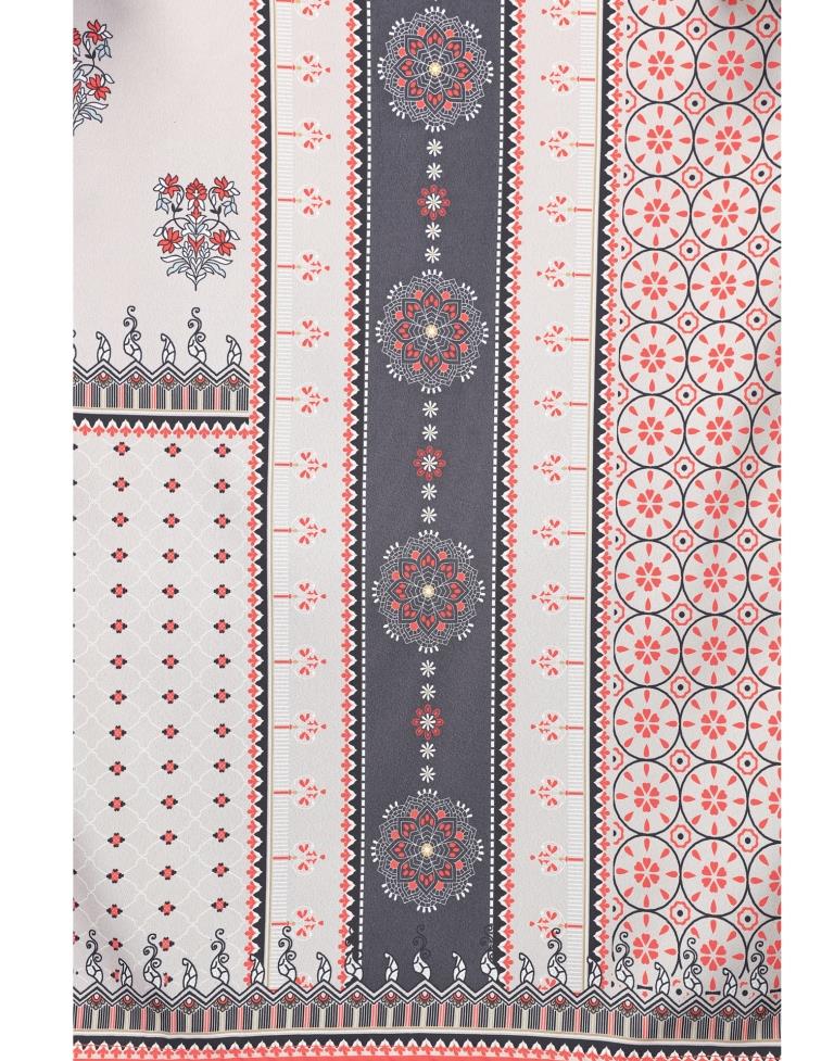 Grey Printed Crepe Kurti | Sudathi