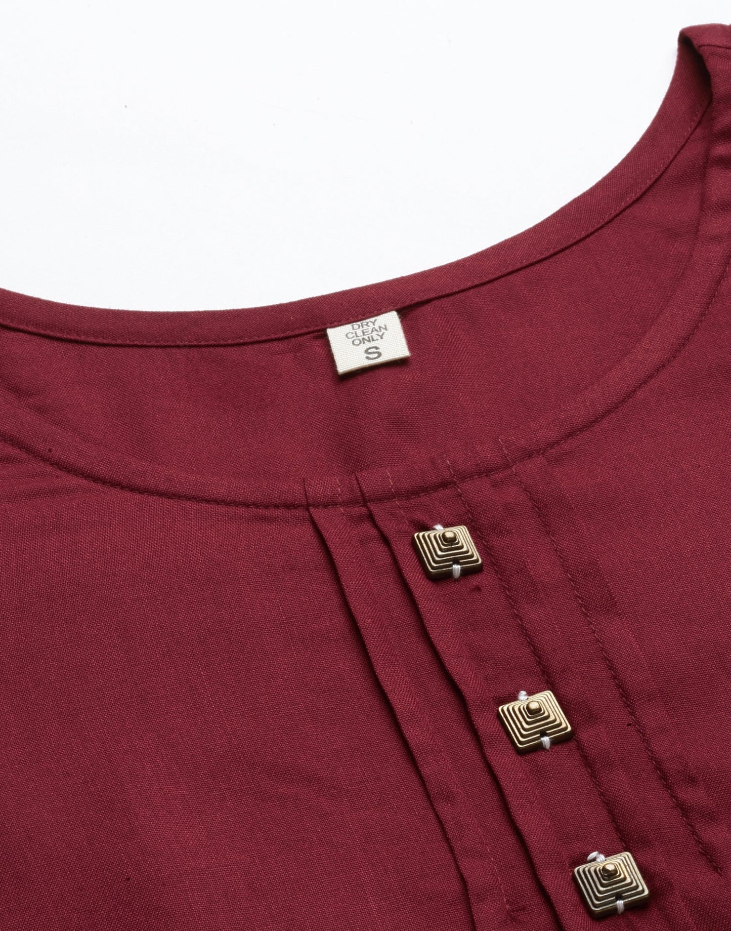 Maroon Pleated Neck Tops | Sudathi