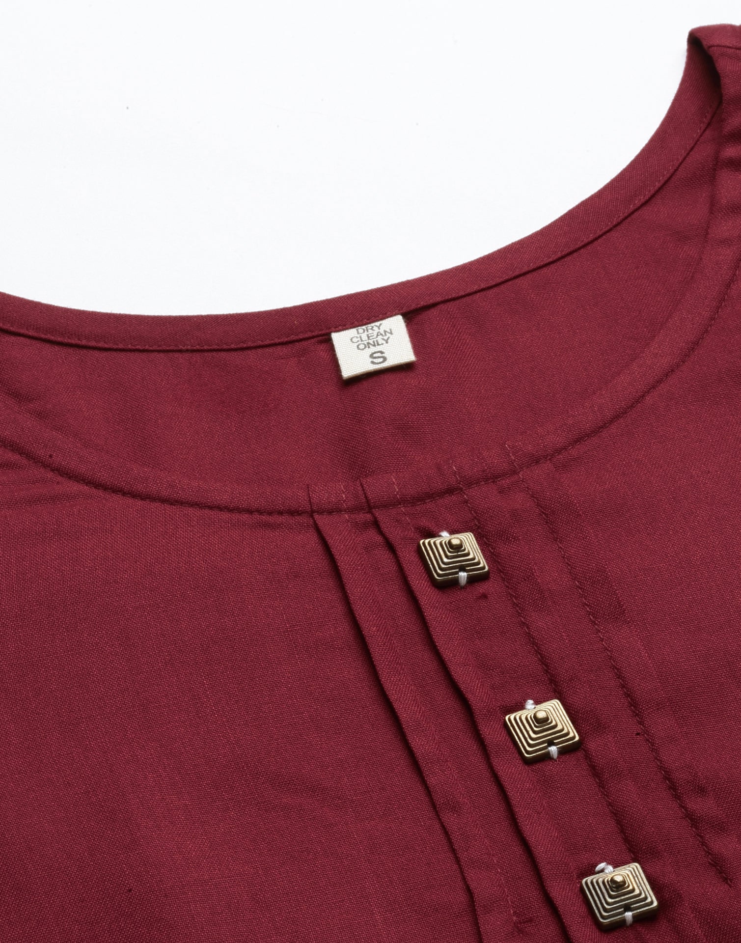 Maroon Pleated Neck Tops | Sudathi