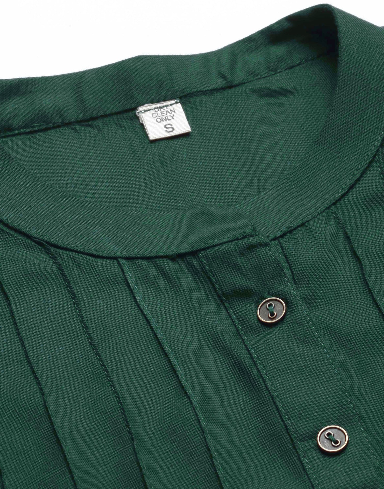 Bottle Green Pleated Tops | Sudathi
