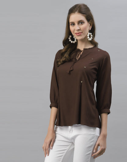 Brown Flared Top | Sudathi