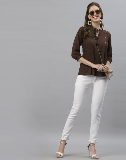 Brown Flared Top | Sudathi