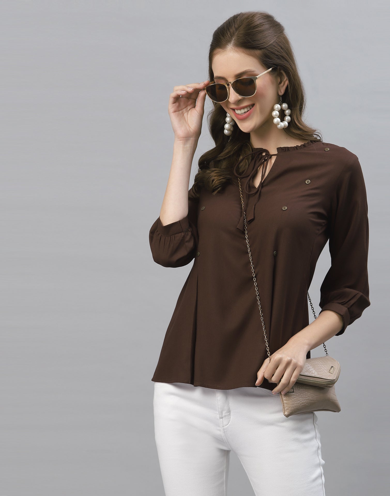 Brown Flared Top | Sudathi