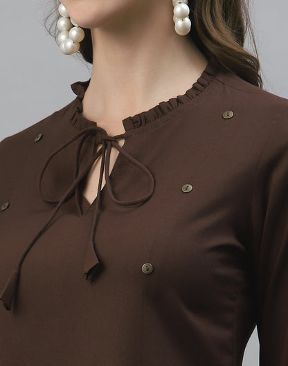Brown Flared Top | Sudathi