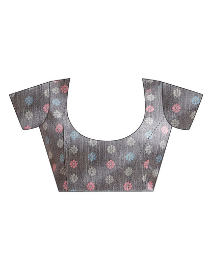 Grey Silk Digital Printed Saree