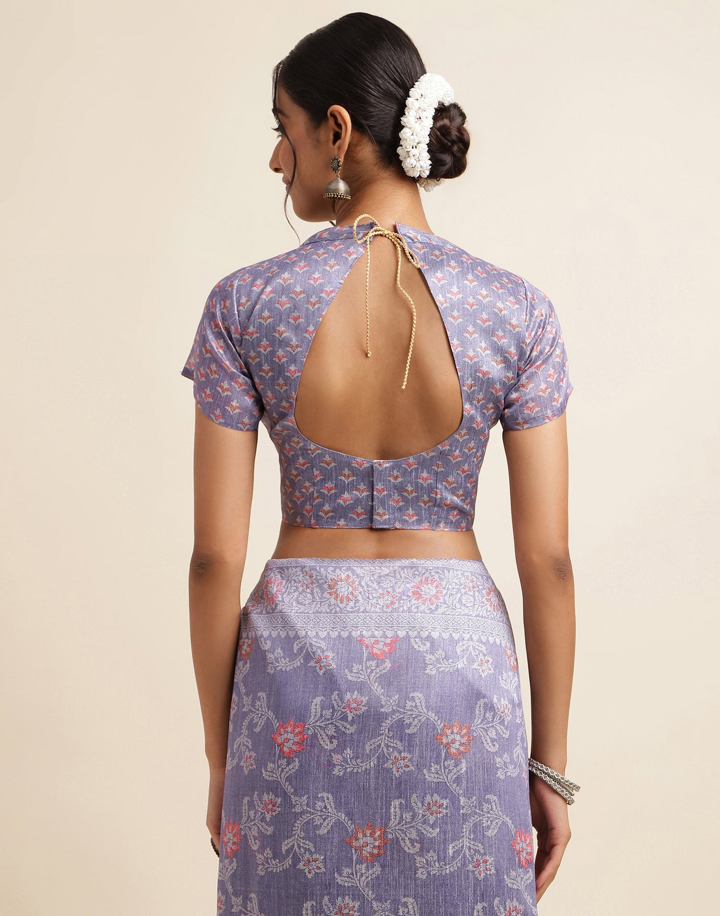 Purple Silk Digital Printed Saree