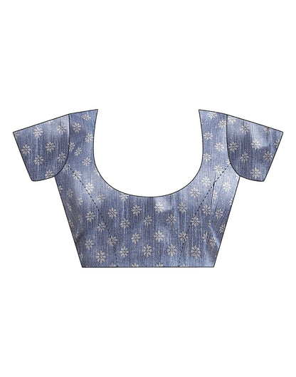 Light Blue Silk Digital Printed Saree