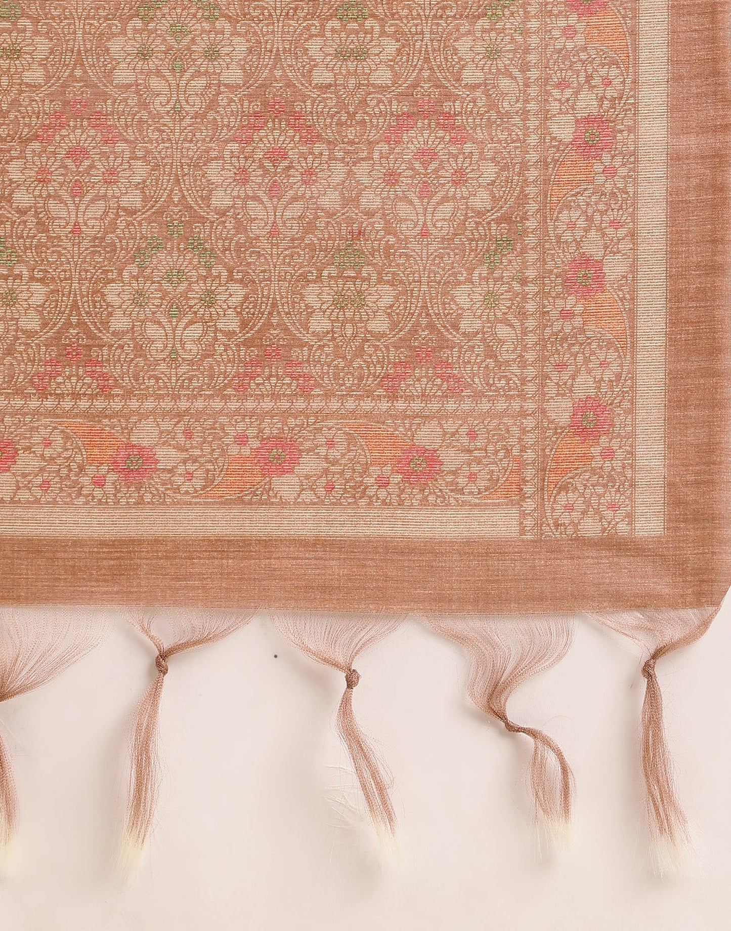 Light Brown Silk Digital Printed Saree