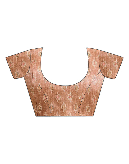 Light Brown Silk Digital Printed Saree