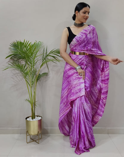 Wine Silk Printed Saree