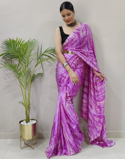 Wine Silk Printed Saree