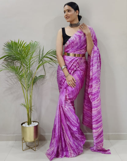 Wine Silk Printed Saree