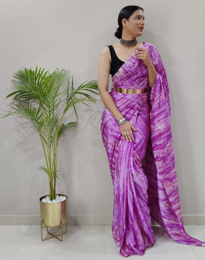 Wine Silk Printed Saree