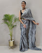 Grey Silk Printed Saree