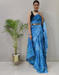 Blue Silk Printed Saree