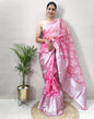 Light Pink Organza Weaving Saree