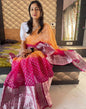 Dark Pink Jacquard Organza Saree