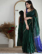 Dark Green Silk Weaving Saree
