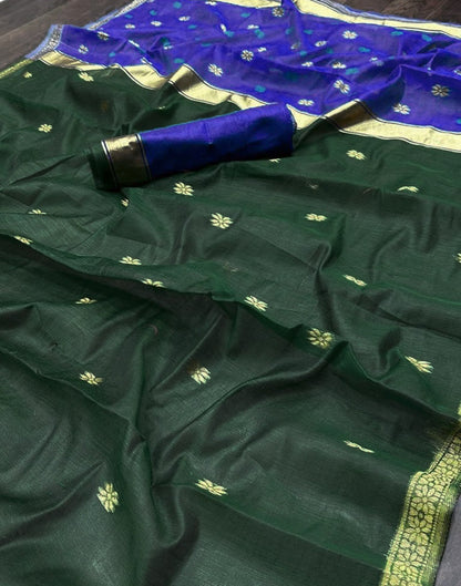Dark Green Silk Weaving Saree
