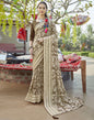 Light Brown Tassel Printed Chiffon Saree | Leemboodi
