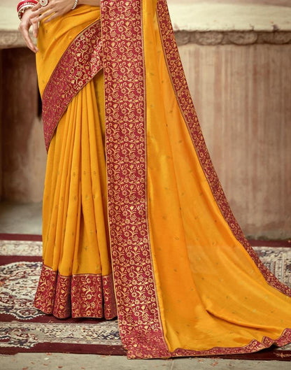 Turmeric Yellow Plain Silk Saree