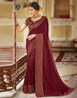 Maroon Plain Silk Saree