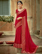 Red Plain Silk Saree