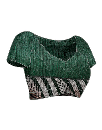 Green Lycra Plain Saree