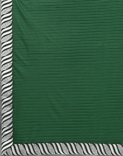 Green Lycra Plain Saree