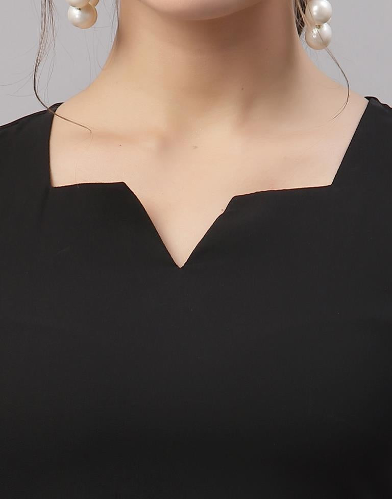 Black Puffed Sleeve Dress | Sudathi