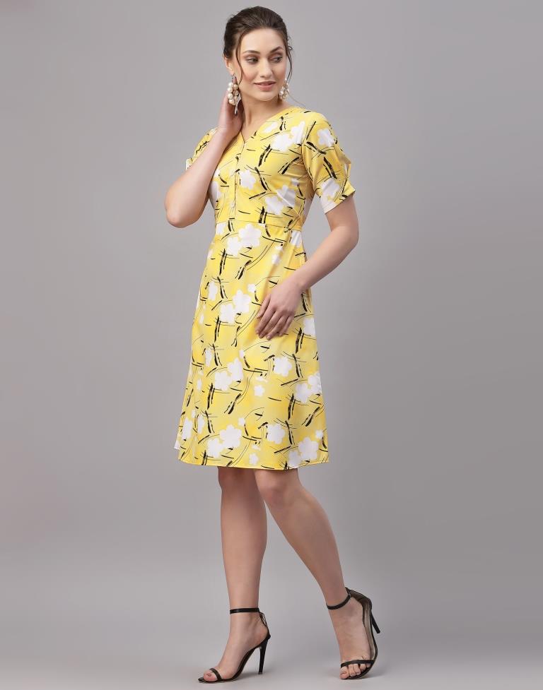 Mustard Printed Dress | Sudathi