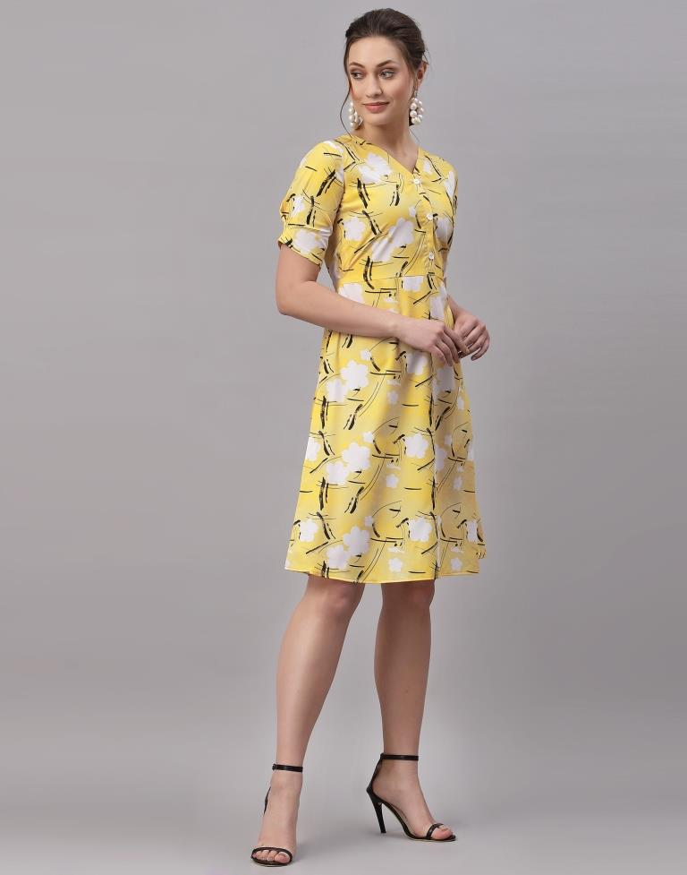 Mustard Printed Dress | Sudathi