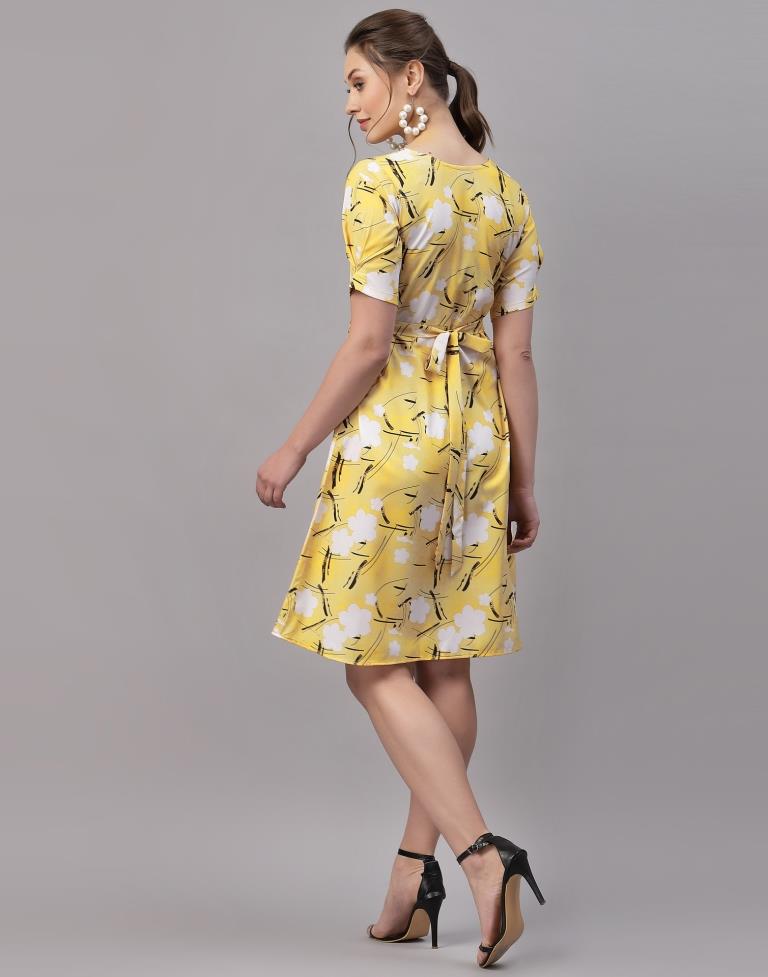 Mustard Printed Dress | Sudathi