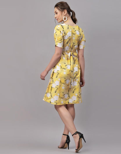 Mustard Printed Dress | Sudathi