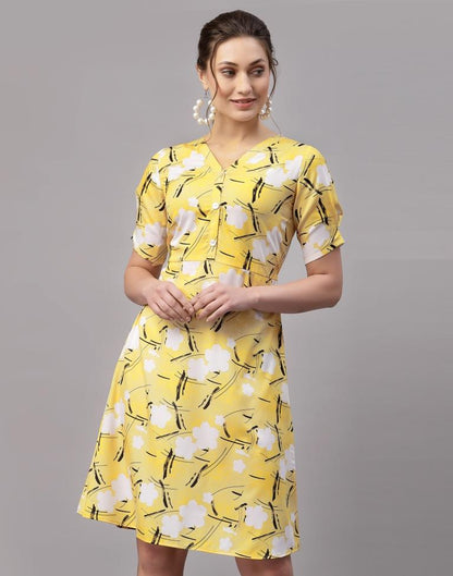 Mustard Printed Dress | Sudathi