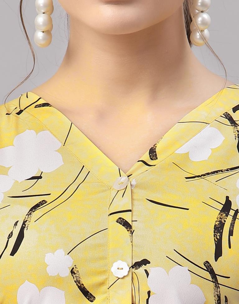 Mustard Printed Dress | Sudathi