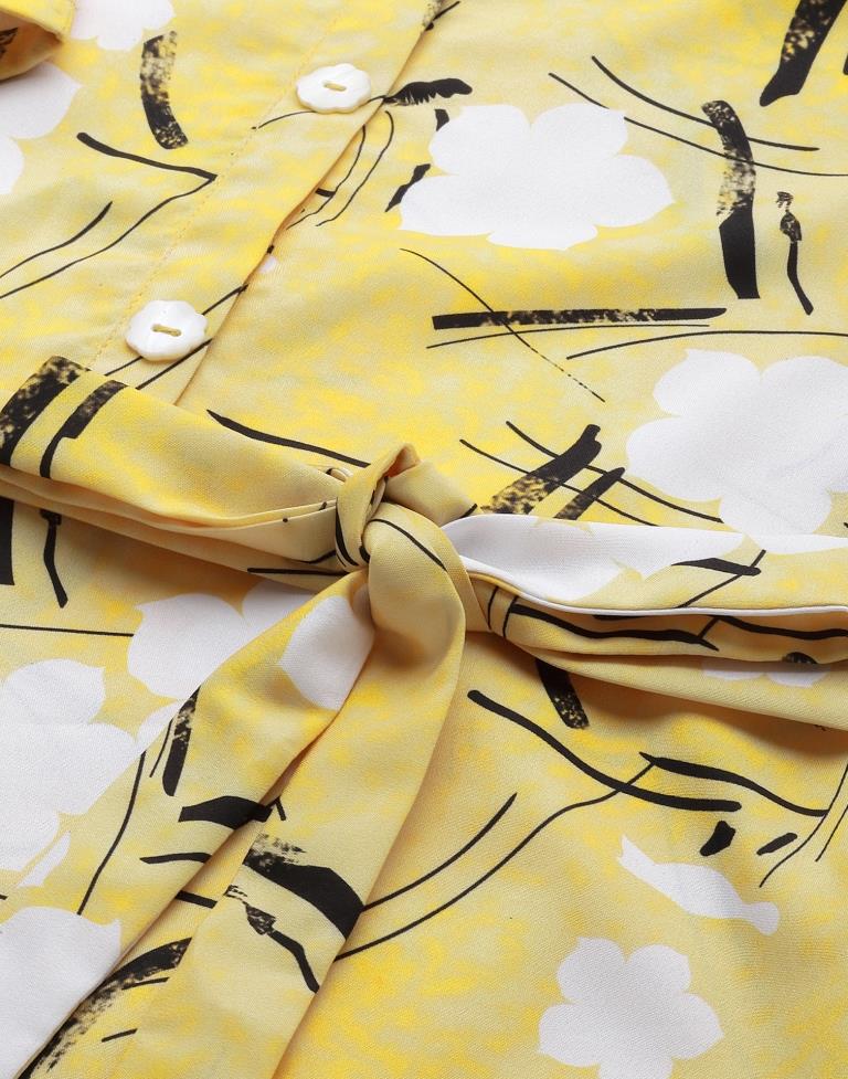 Mustard Printed Dress | Sudathi
