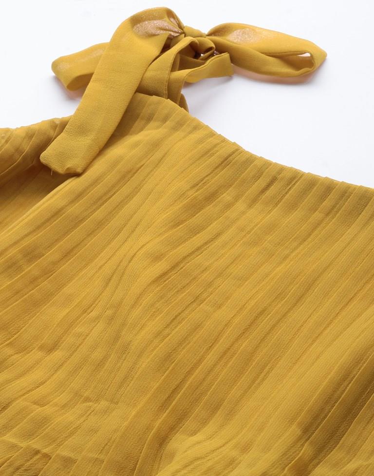 Mustard Yellow Pleated Dress | Sudathi