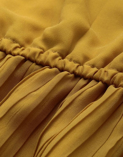 Mustard Yellow Pleated Dress | Sudathi