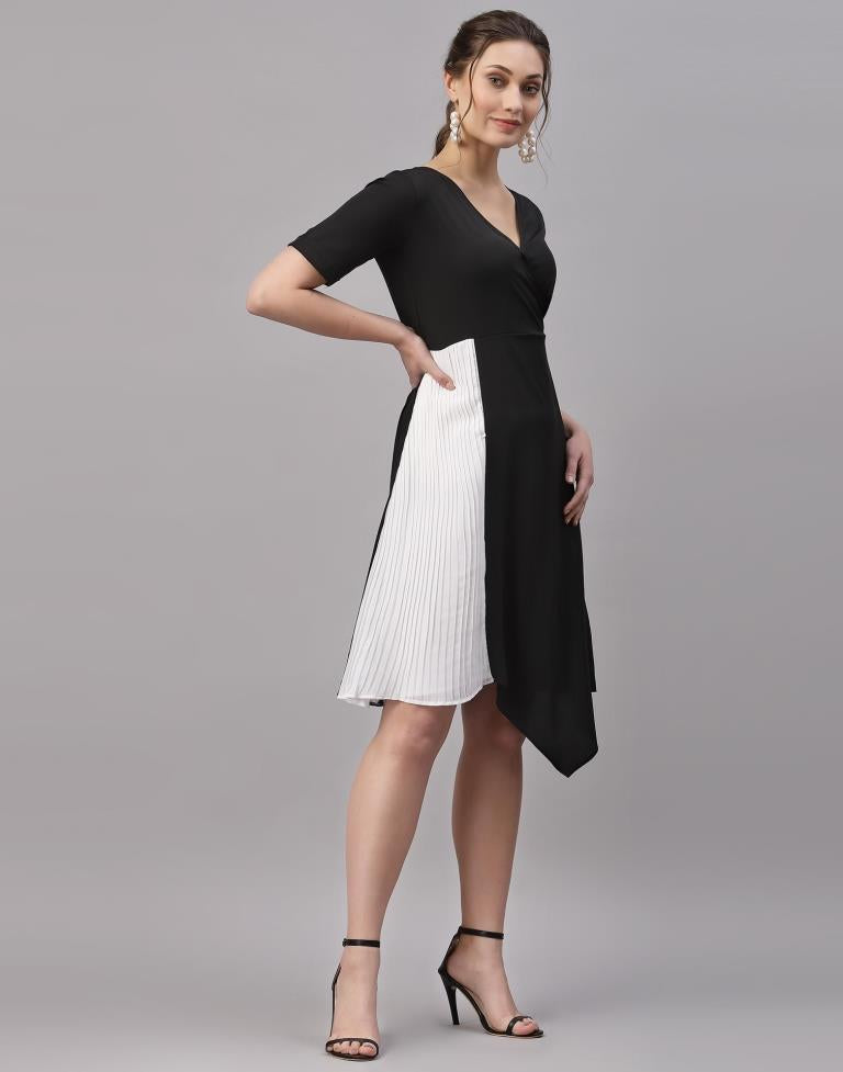 Black And White Colour Block Dress | Sudathi