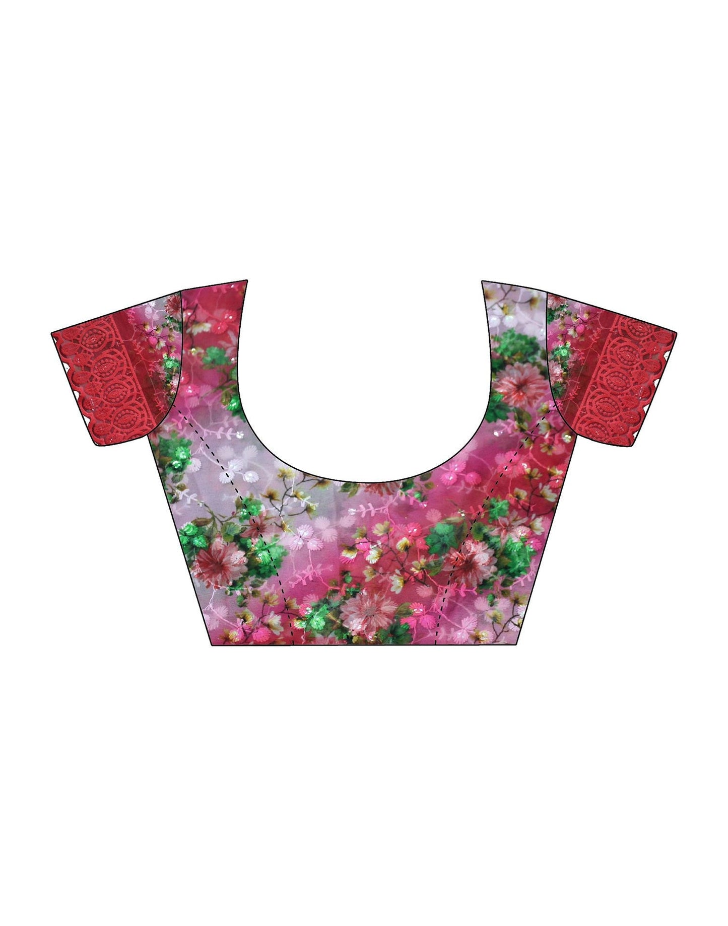 Pink Zari Stripe Plain Georgette Saree | Leemboodi