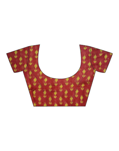 Mustard Yellow Tassel Printed Cotton Saree | Sudathi