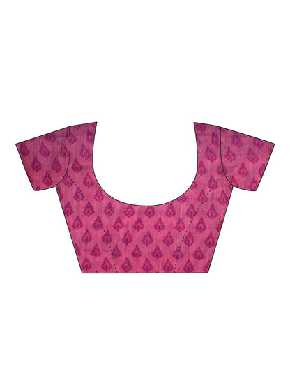 Dusty Pink Tassel Printed Cotton Saree | Sudathi