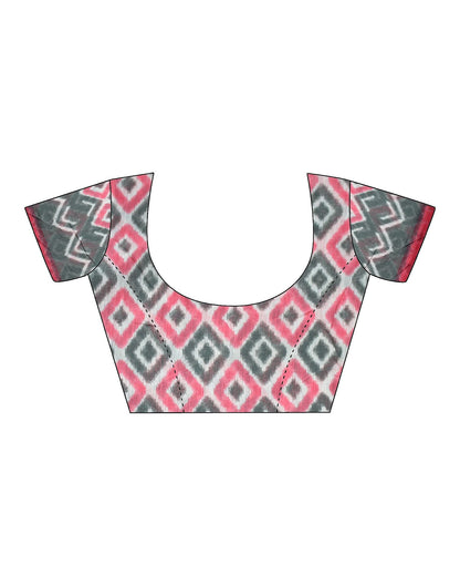 Navy Blue Tassel Printed Cotton Saree | Sudathi