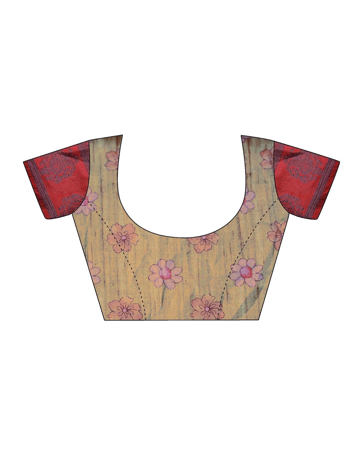 Parrot Green Floral Printed Viscose Silk Saree | Leemboodi