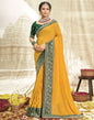 Yellow Embroidery Banarasi Silk Saree | Sudathi